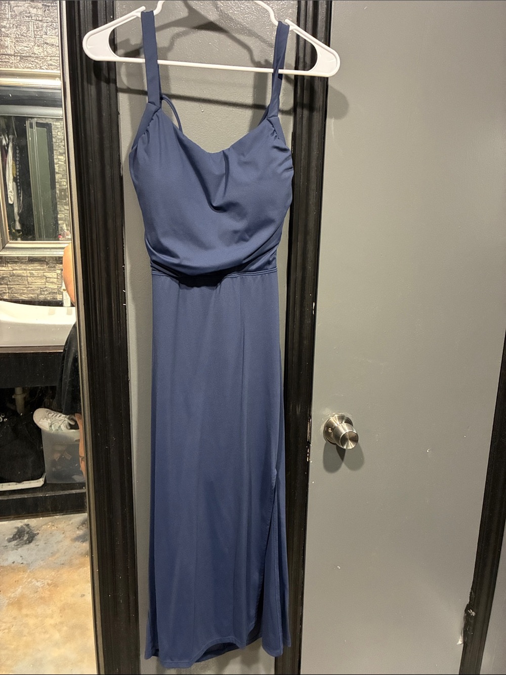HALARA Navy Blue Maxi Dress with Cowl Neck